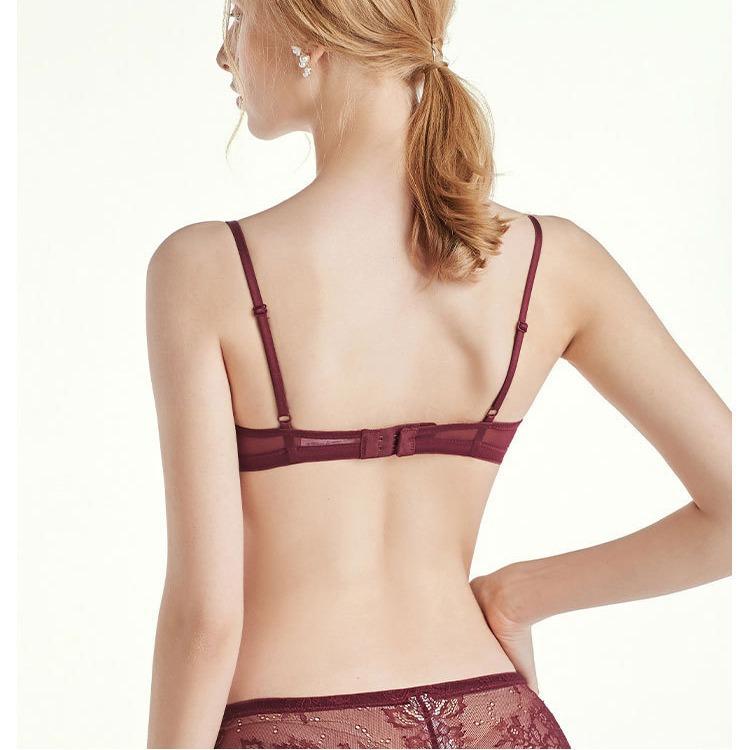 Dívčí řasy tenké dámské spodní prádlo, výrobcova sexy krajková podprsenka, pohodlná a prodyšná podprsenka s trojúhelníčkovými košíčky