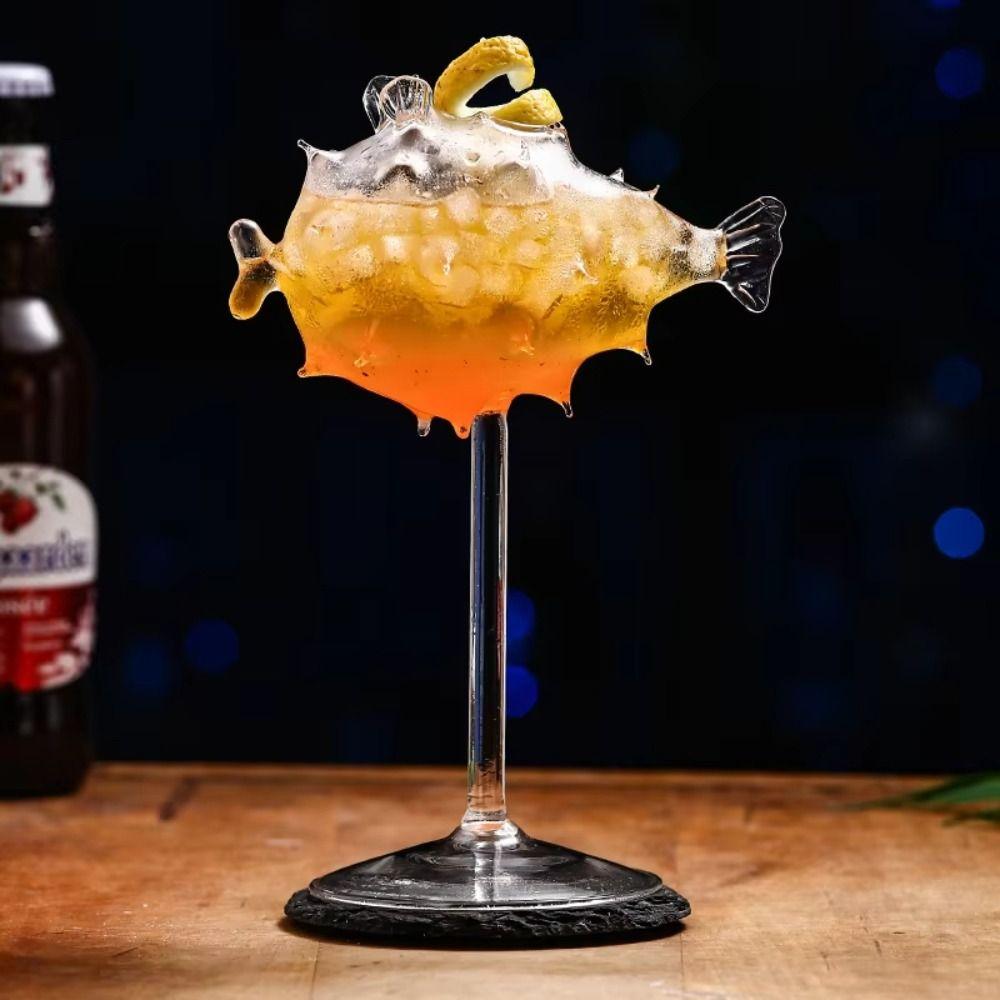 Gastronomia Molekularna Przezroczysty Kreatywny Kieliszek do Koktajli Ryba Puffer Cup na Napoje Kielich w Kształcie Łabędzia Kieliszki do Soków Wina Dom
