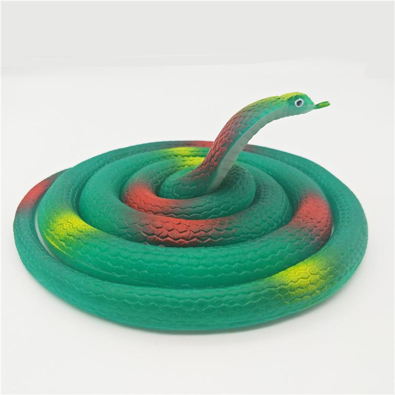 Children's Soft Rubber Toy - Large Green Fake Snake Prank Model