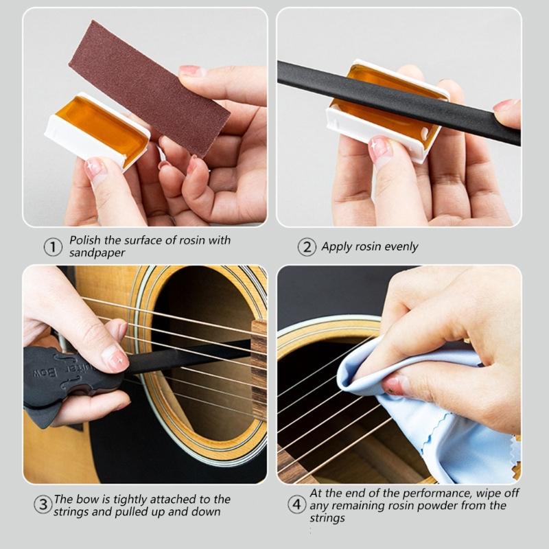 Plastic Guitar Bows Set Includes Essential Accessories Plastic Texture Suitable for Enhancing Sound Control and Musicians