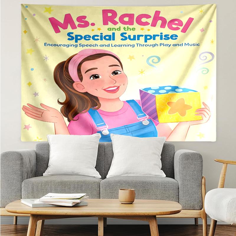 Ms. Rachel Educational Adventures Tapestry for Bedroom Aesthetic Classroom Tapestries Wall Hanging for Living Room Dorm Office,Ideal Creative Gift