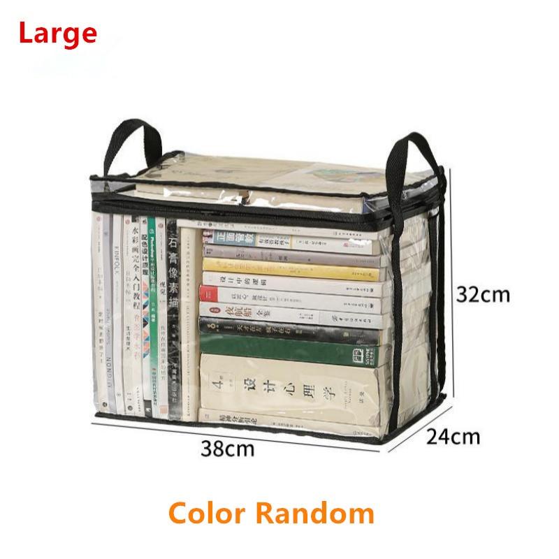 Foldable Book Box Student Dormitory Classroom Book Organizer Transparent Waterproof Household Book Organizing Storage Box Props