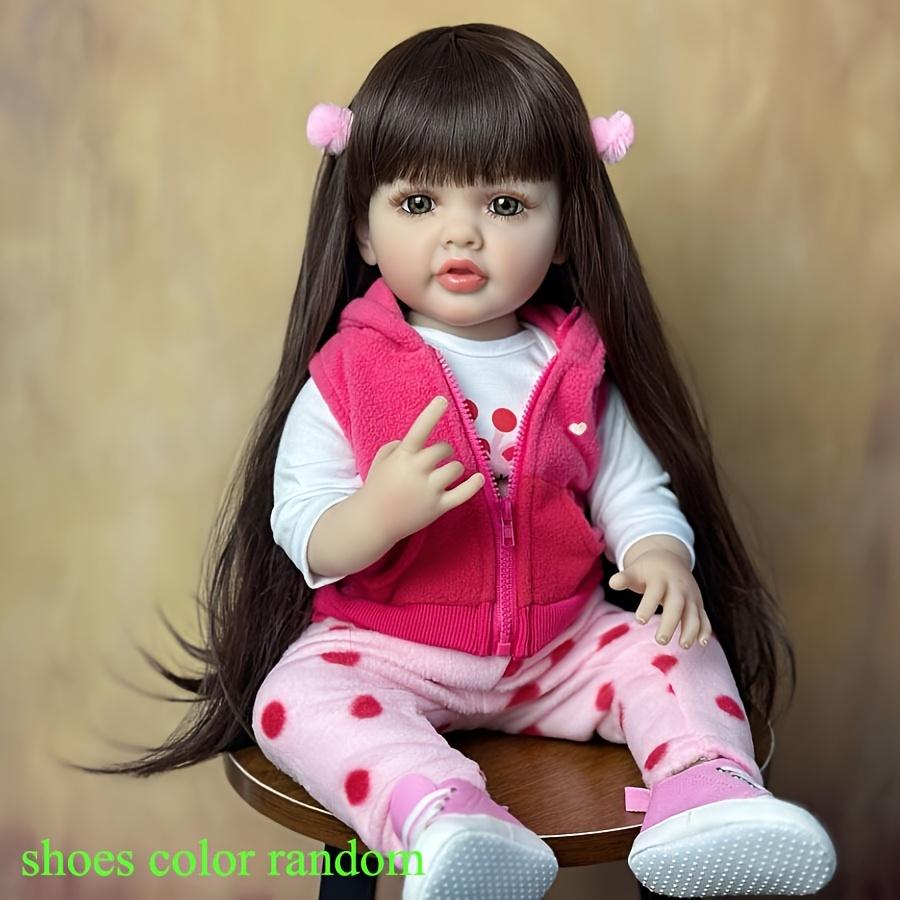 BZDOLL 55 CM 22 Inch New Full Soft Vinyl Reborn Baby Girl Doll Classic Dress Up Birthday Gift Vinyl Bath Toy
