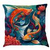 Luxury Home Decoration Pillowcase Car Living Room Sofa Cushion Cover Marine Life Painting Pattern Cushion Cover