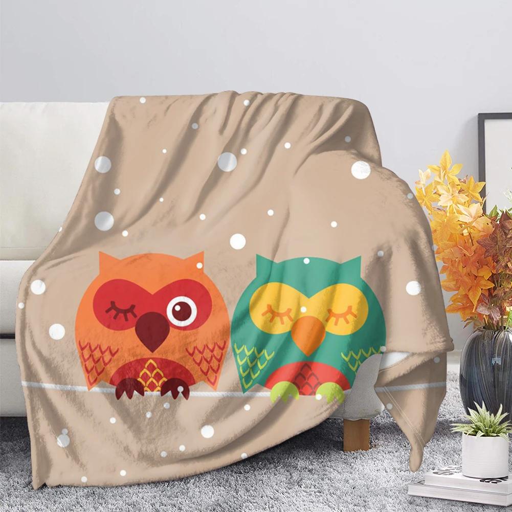 Owl Flannel Throw Blanket Super Soft Lightweight Fleece Blanket Gift for Teenage Girl for Bed Sofa Couch Blanket King Queen Size