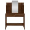 VidaXL Dressing Table with Mirror, Makeup Table with 2 Drawers, Cosmetic Table with 4 Shelves, Storage Furniture 837581