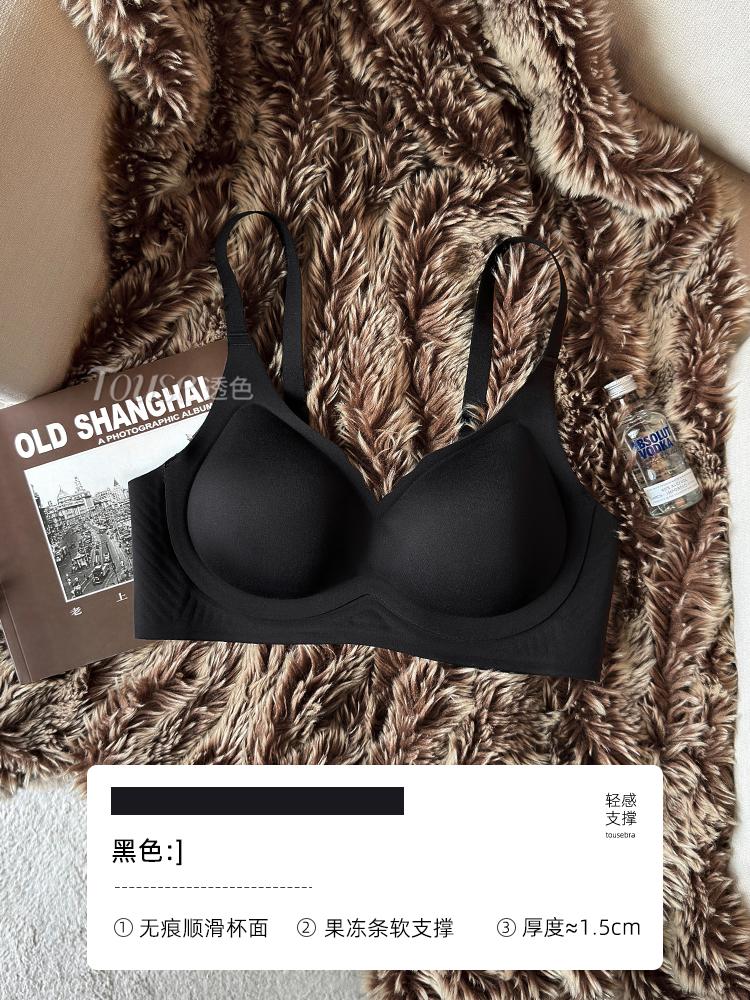 Traceless underwear women's small breasts gather, support secondary breasts, anti-sagging soft support palm cup, summer thin bra cover