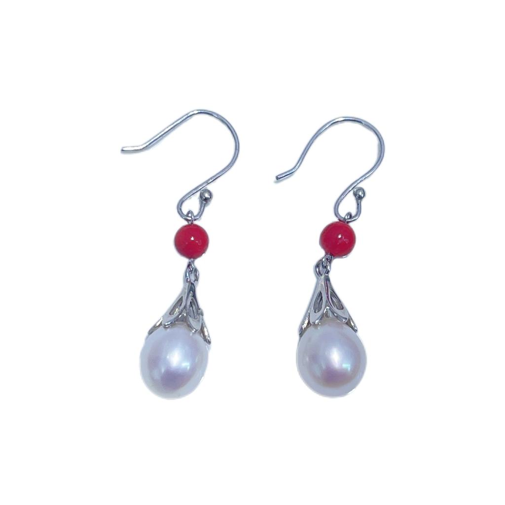 Ziyue Zhuji Pearls Gentle and minimalist style S9Silver tian Freshwater pearl drop earrings, versatile and unique