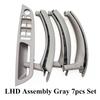 LHD RHD Car Interior Armrest Door Handle Inner Panel Pull Trim Leather Outer Cover Set For BMW X5 X6 E70 E71 E72 2007-2013