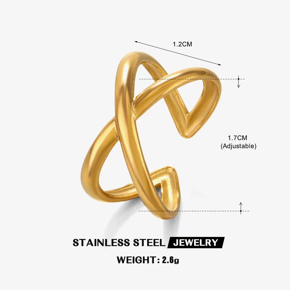 Wholesale High End Waterproof Three-dimensional M Letter Hollow Stainless Steel Finger Ring Trendy for Women Personalize Jewelry