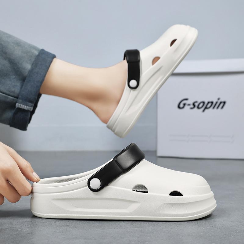 Fashion Summer Fashion Sandals Waterproof Slippers Men Shoes Outdoor Slides Soft Sole Garden Shoes Clogs EVA Beach Sandals Home Slippers