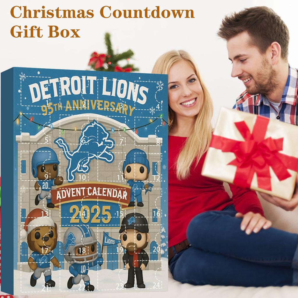 Detroit Lions 95. výročí Slepá krabička Vánoční ozdoba, Sběratelský předmět do adventního kalendáře Sváteční závěsná dekorace