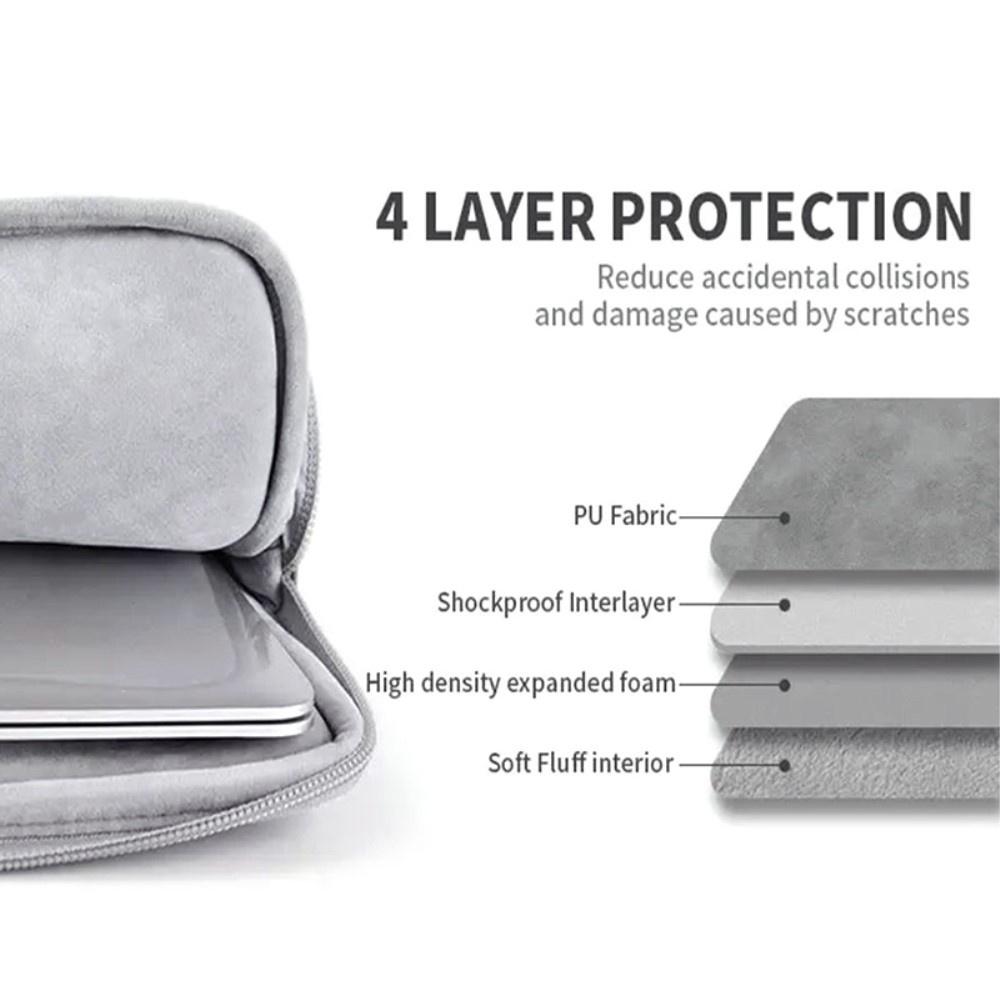 13" Waterproof PU Leather Laptop Case with Additional Bag - Gray