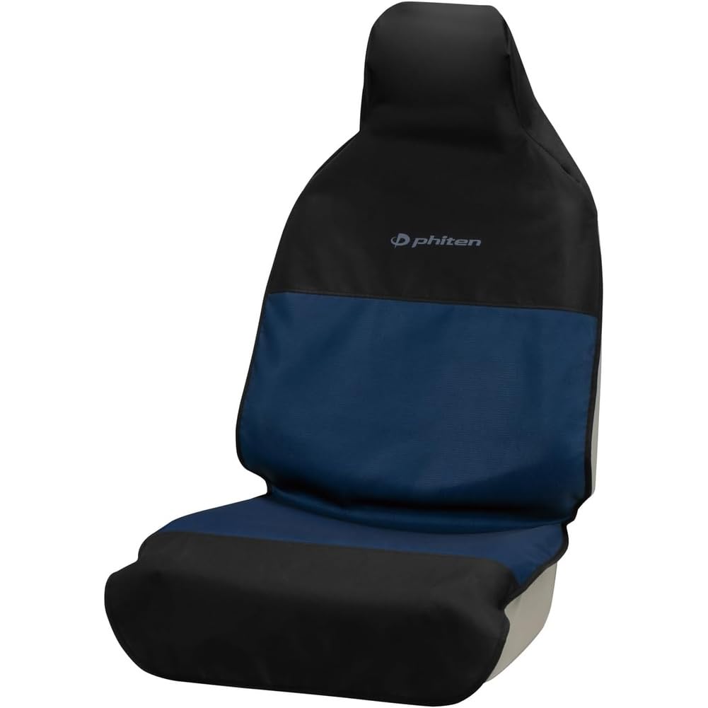 BONFORM Phiten Aqua Titanium Waterproof Seat Covers, Navy, Front Seats, One Size Fits All, Easy Installation, Scratch and Stain Resistant, 4119-10NV