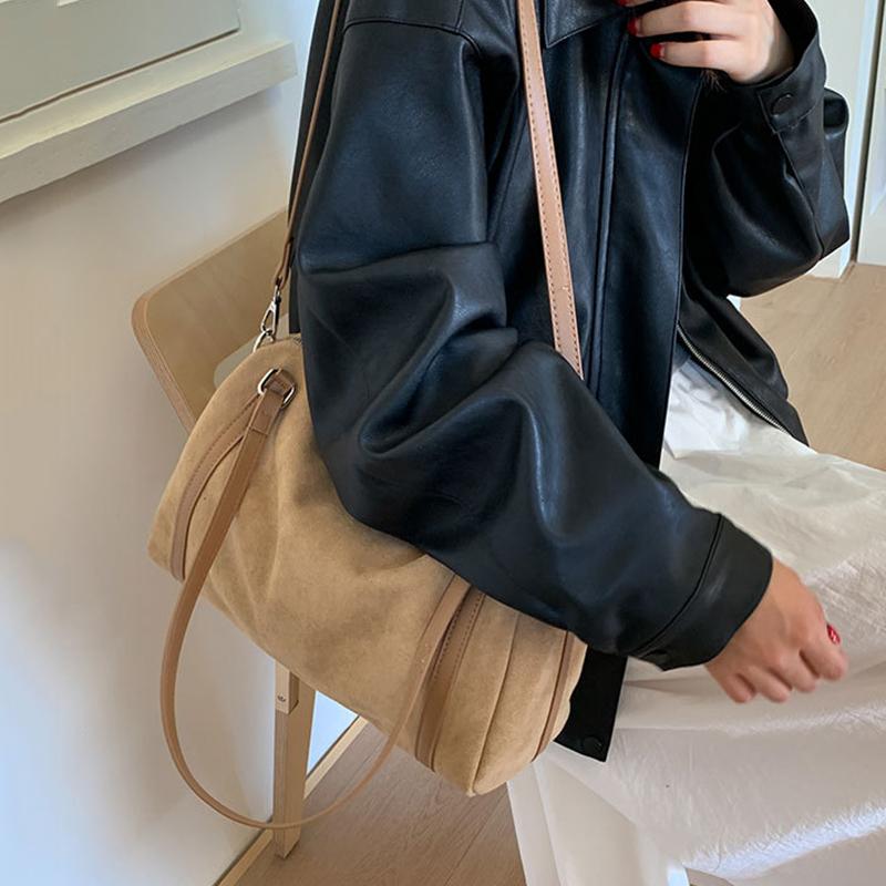 Fashion Women Shoulder Bag Faux Suede Crossbody Bags High Capacity Matte PU Leather Female Tote Handbags