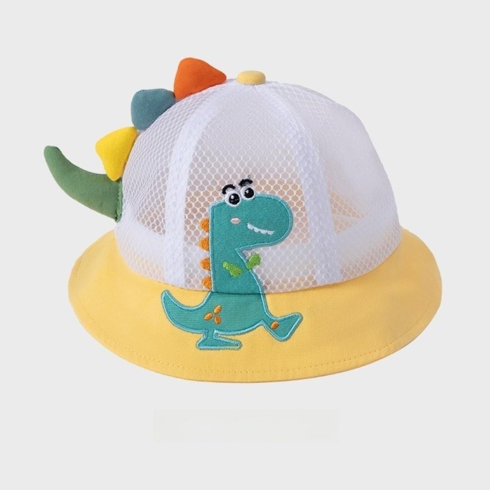 Adjustable Chin Strap Dinosaur Sun Hat Wide Brim Panama Hat Toddler Kids Bucket Hat  Spring