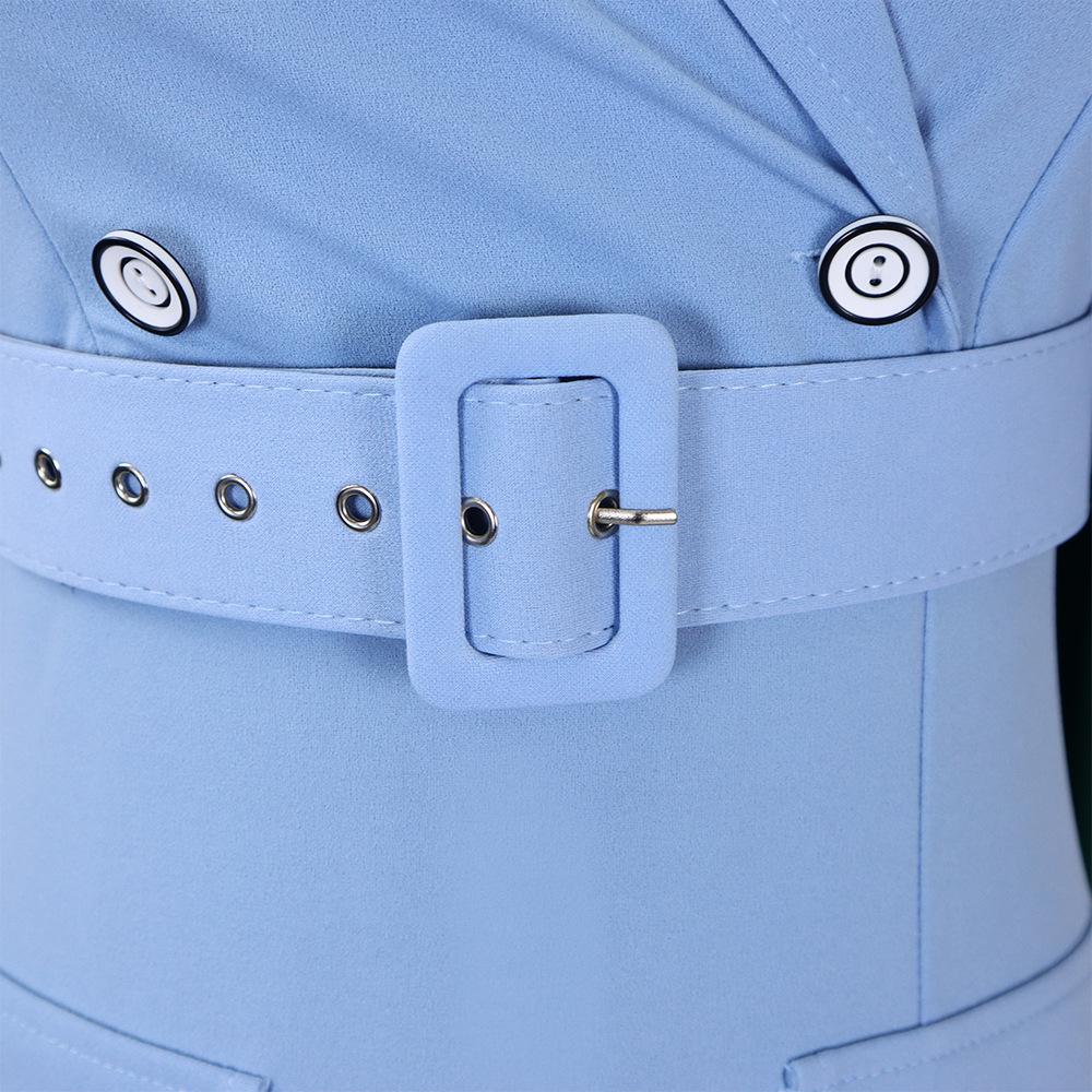 JKASHDK Damenmode Herbst Winter Einfarbiger Druck Übergröße 3/4 Ärmel Hohe Taille Freizeitkleider