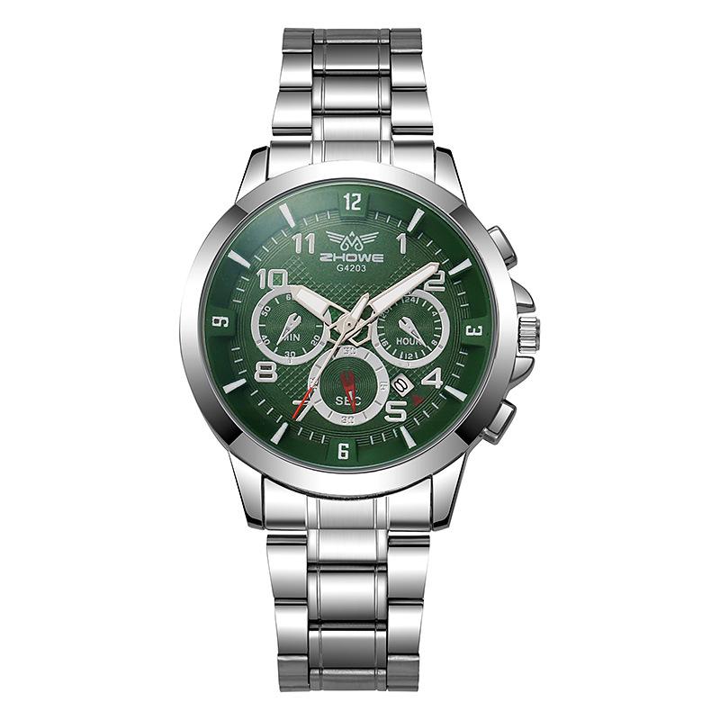Casual Fashion Steel Belt Calendar Men'S Quartz Watch