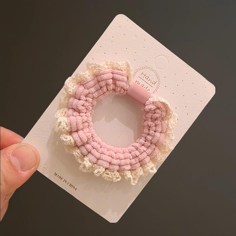 2025 Gumička do vlasů s krajkovým okrajem a sladkou vůní – Dámská gumička ve stylu tenkého střeva na drdoly a vlasové doplňky