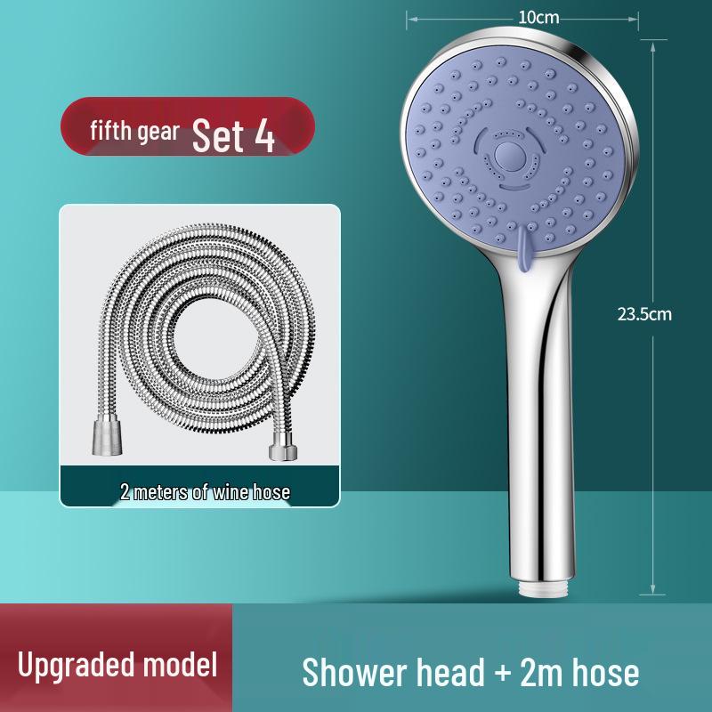 Pressurized Shower Head Set with Coarse Hole Sprinkler for High Water Output and Bath Heater Compatibility
