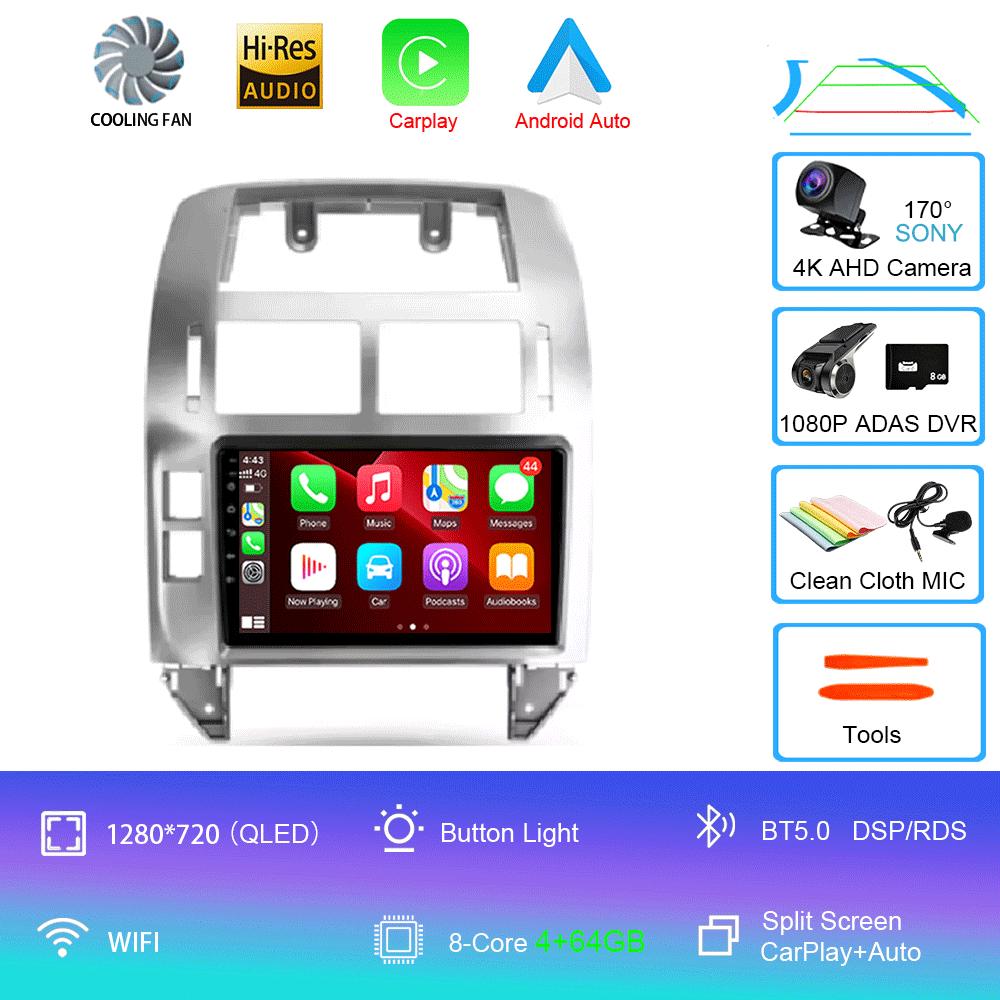 Android 14 For Volkswagen Polo Mk4 IV 4 2001 - 2009 Car Radio Video Player Navigation Stereo GPS No 2din 2 Din Dvd