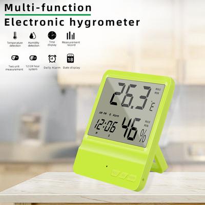 LCD Display Multi-function Household Indoor Standing and Wal Hanging Thermometer Hygrometer Clock Temperature Humidity Meter