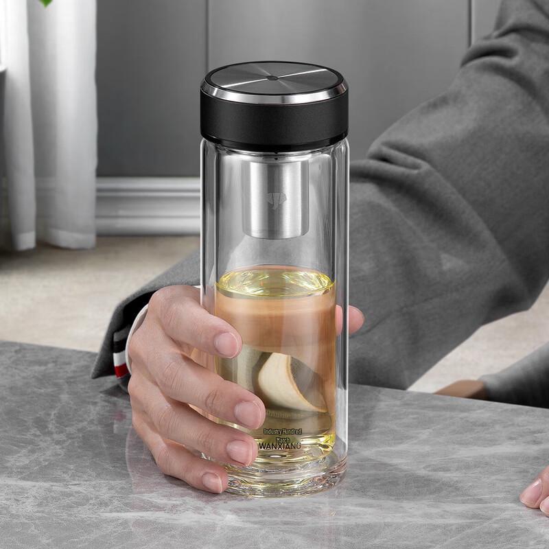 WANXIANG Portable Insulated Glass Tea Cup
