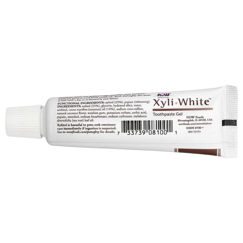 Solutions, XyliWhite™, Toothpaste Gel, Coconut Oil, Mint, 1 Oz (28 G)
