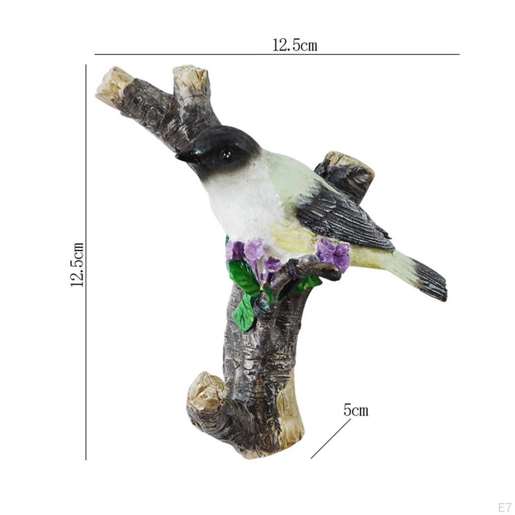 Vögel auf einem Ast Kleiderbügel Heimwandmontiertes Regal Harzmantelhaken für Badezimmerutensilien Hüte