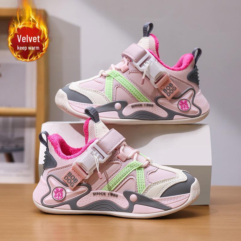 Pantofi sport impermeabili din piele pentru fete Bobodou, căptușiți cu pluș pentru căldură - Adidași casual toamnă/iarnă