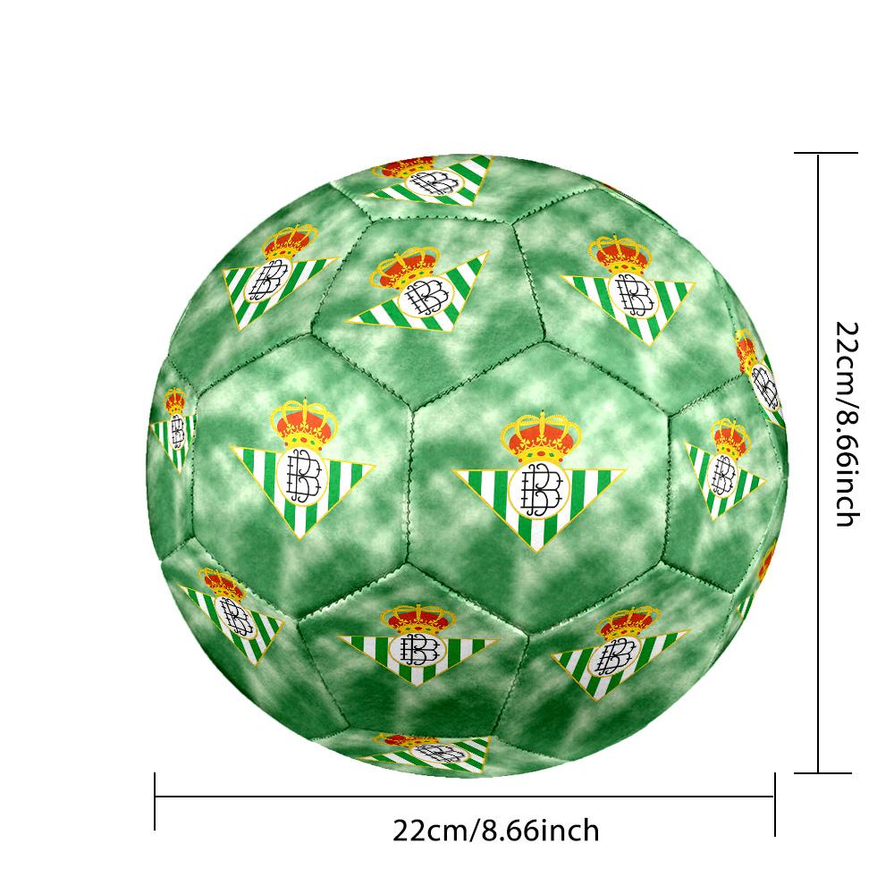 Real Betis Balompié Indoor Soccer Ball Size 5 Colorful All Ages Machine Stitched PVC Competition Ready Durable High-Bounce