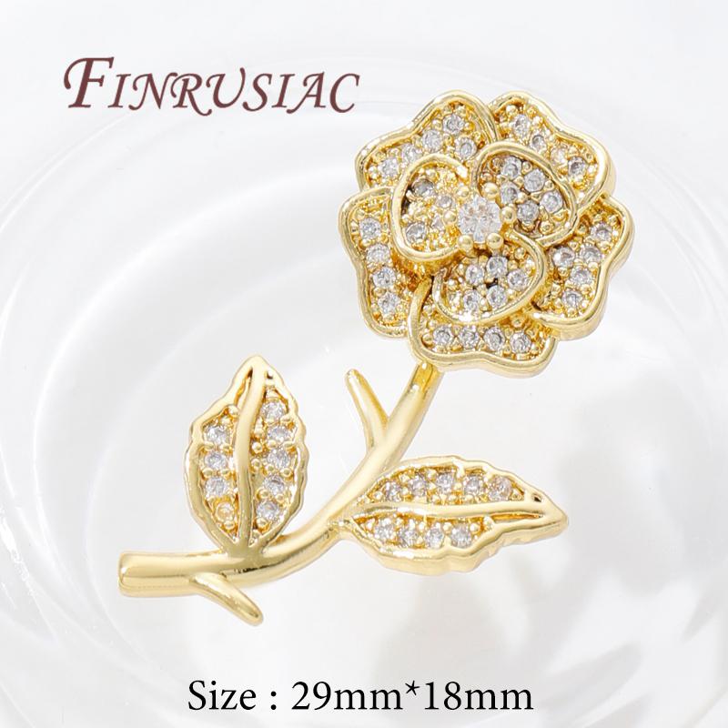 18K Real Gold Plated Crystal Charms For Jewelry Making,Trendy Jewellery Charms Accessories,Pendant For Needlework