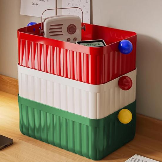 Storage Box with Handle Drawer Organizer Large Capacity Storage Container for Desk Dresser Dormitory Cosmetics