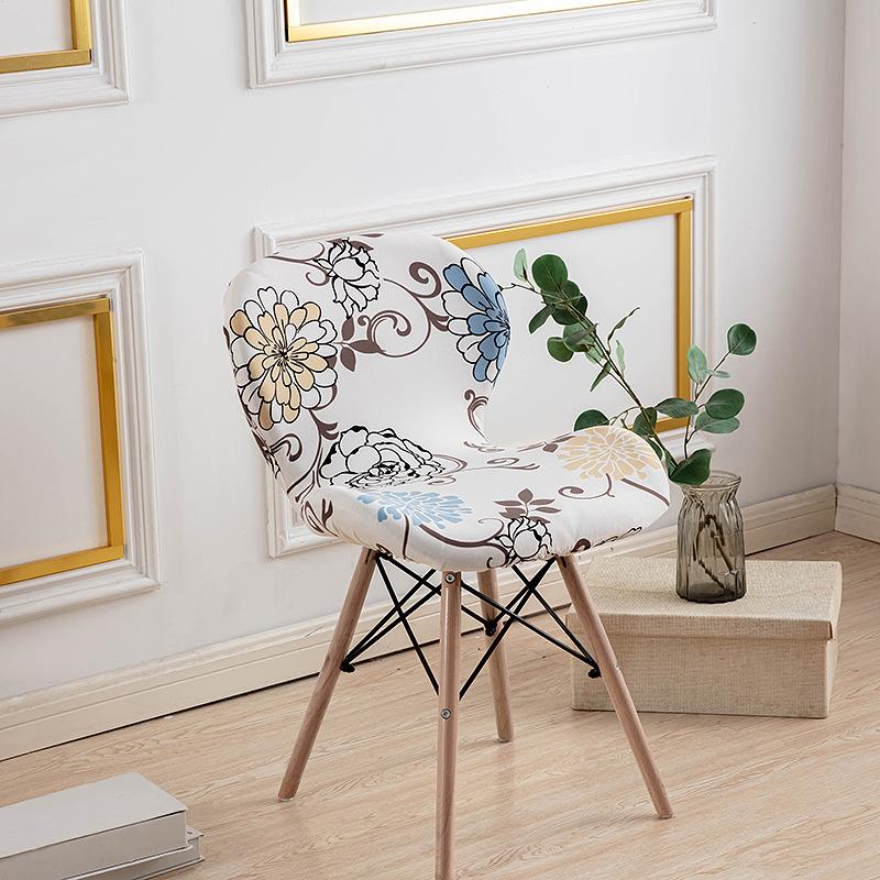 

4Pcs Curved Butterfly Chair Covers Printed Pattern Accent Dining Chair Slipcover Elastic Washable Seat Covers for Home Office