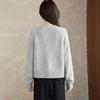 Srcr Damen Verdickter 100% Woll Reißverschluss Strick Cardigan