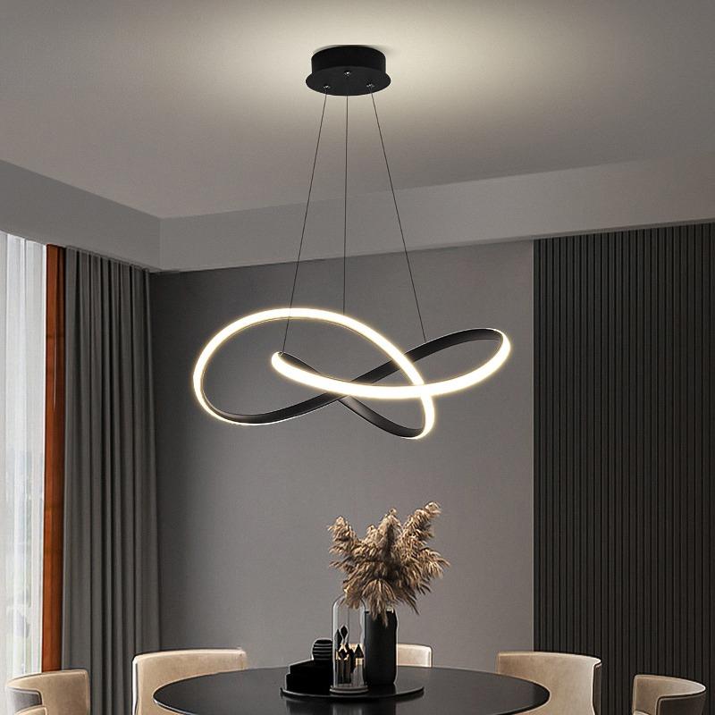 Modern Irregular LED Chandelier Light Aluminum Acrylic Ceiling Hanging Lamp Dining Room Pendant Restaurant Suspension Light