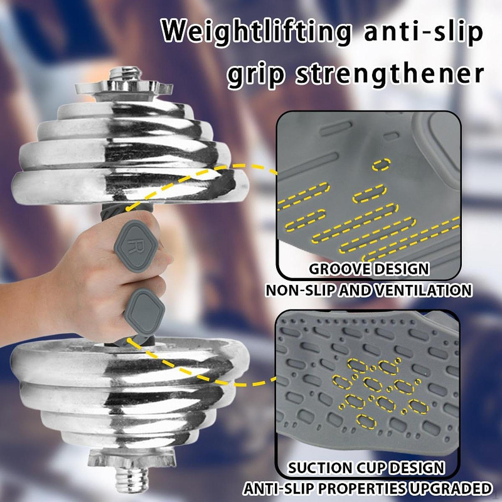 

2 Pieces Weight Lifting Grips Barbell Bar Pads Hand Protection Gym for Exercise сірий колір