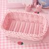 Striped Woven Storage Basket, Multifunctional Desktop Organizer, Ideal for Office Desk, Bedroom Table Small Items Storage