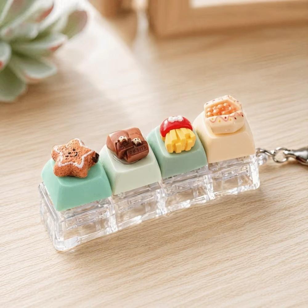 Mechanical Keyboard Clicker Toy Keyring Finger Button Finger Press Keycap Keychain Sensory Toys