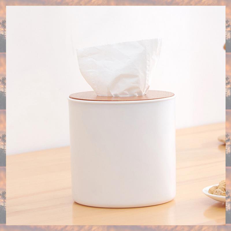 2025 Trend 4X Wooden Cover Round Roll Paper Tissue Tube Household Removable Mini Wooden Tissue Box