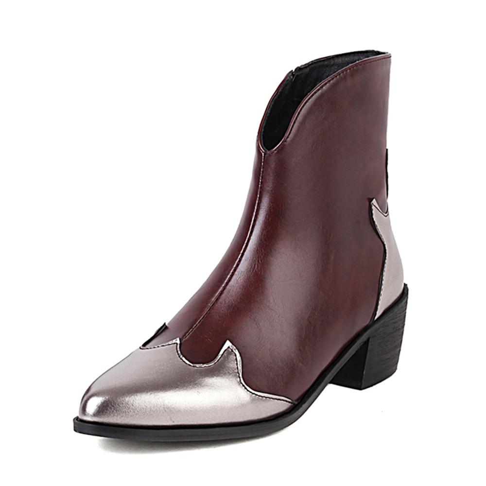 Fashion Autumn/Winter New Pointed Toe Chunky Heel Ankle Boots for Women Elegant Modern Cossacks Chelsea Boots Black Green Red