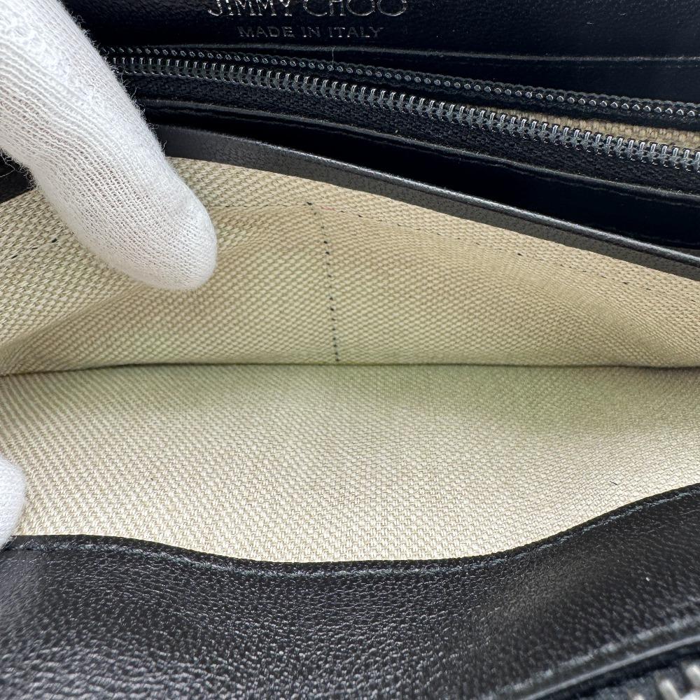 Jimmy Choo Round Zip Patent Leather Purse Black Patent Leather Women Used