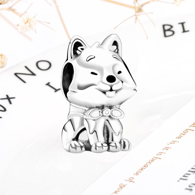 DIY Sparkling Paw Print Charm Beads for Pet Cat Dog Bracelets Jewelry Gifts Accessories
