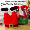 Warm Winter Hats for Family Gatherings Christmas Elf Hat Soft Flannel Santa Cap with Pom Bell Decorative Bells Adults Kids Stretchy Holiday
