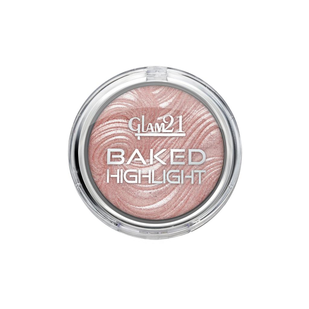 Glam21 Baked Highlighter | Silky Pigments | Mettalic Finish | Long Lasting Shimmer Look | Creamy Texture|Highly Blendable,Long Wear | Suitable for