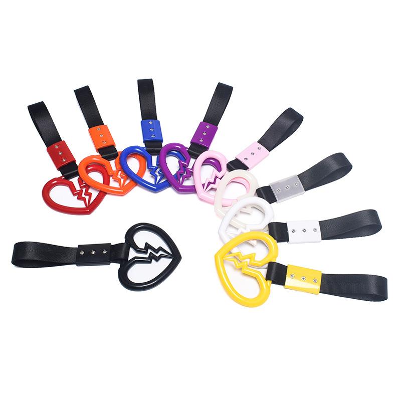 Car decoration pull ring cherry blossom circular inner handle suspension decoration night light modification tail pendant