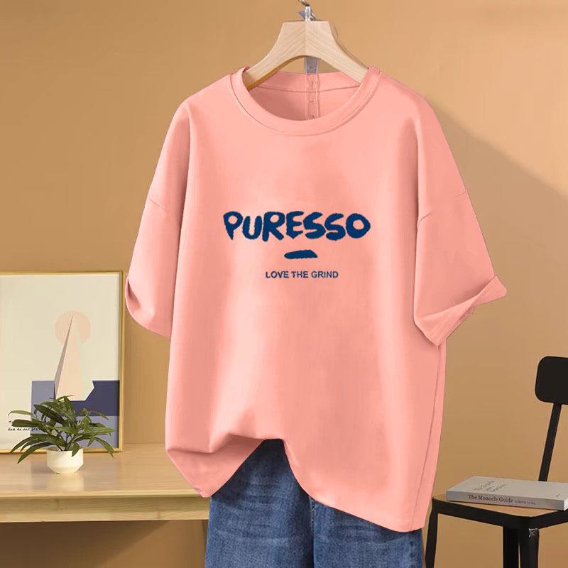 Women's Summer Fashion: 100% Cotton Short-Sleeve T-Shirt - American Design, Versatile for Students