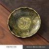 Sous-verre en alliage résistant à la chaleur avec motif gravé de lotus et de poisson, forme ronde, sous-tasse en métal durable pour la protection de la table