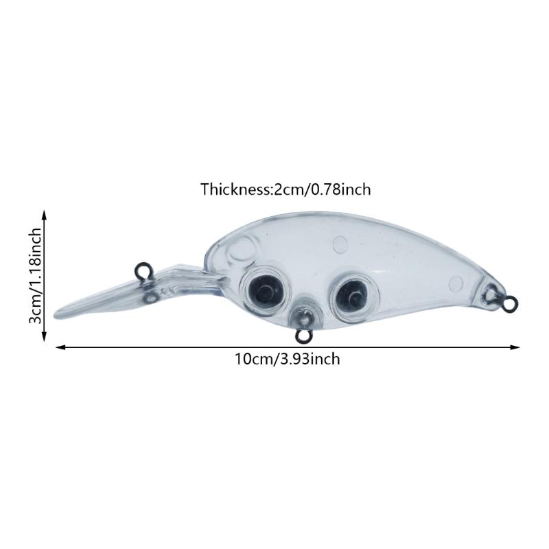 10Pcs Floating Unpainted Crankbait Blanks Lures Artificial Fishing Lures Unpainted Hard Baits Deep Water Crankbait