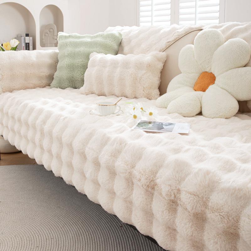 

Sofa Cushion Autumn And Winter Plush Light Luxury High-End Sense Non-Slip Straight Row Cover Towel New Leather Seat Cushion Cover Cloth 70*70cm